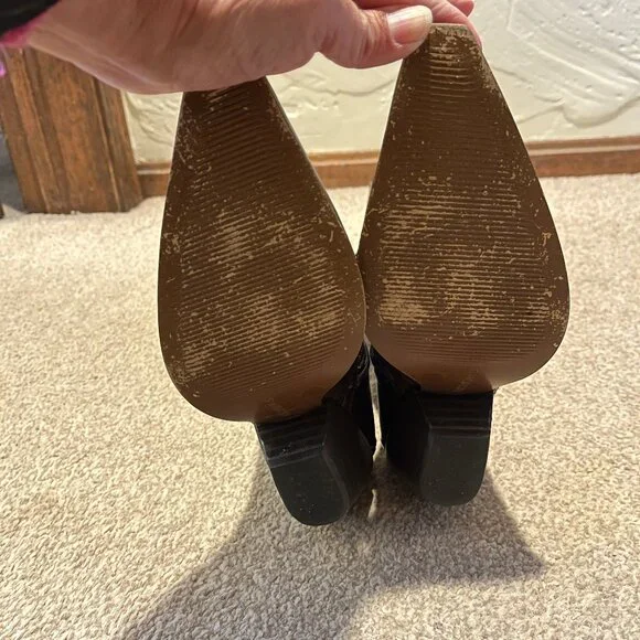 BCBG Leather Cowboy Boots Size 7 - Picture 9 of 16